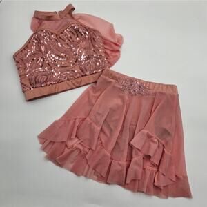Weissman Dancewear Girl's Size SC/MC Dance Costume 2 Piece Top and Skirt